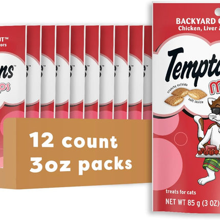 Temptations Cat Treats MixUps Backyard Cookout Flavor Crunchy, Soft Cat Treats, 3 oz. Pouch (Pack of 12)