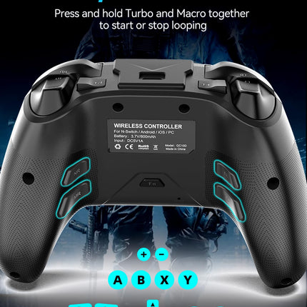 Wireless PC Controller, Bluetooth Game Controller with Hall Effect Joysticks & Triggers for Windows PC, Nintendo Switch, Android/Mobile/TV, iOS, MAC with Loop Macro, Vibration, Turbo, Motion Control