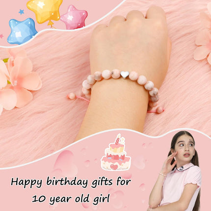Birthday Gifts for Girls, Beaded Bracelets as 1/2 1 2 3 4 5 6 7 8 9 10 11 12 13 14 15 16 Year Old Birthday Gift, Adjustable Cross/Pearl Bracelet as Happy Birthday Gifts for Daughter