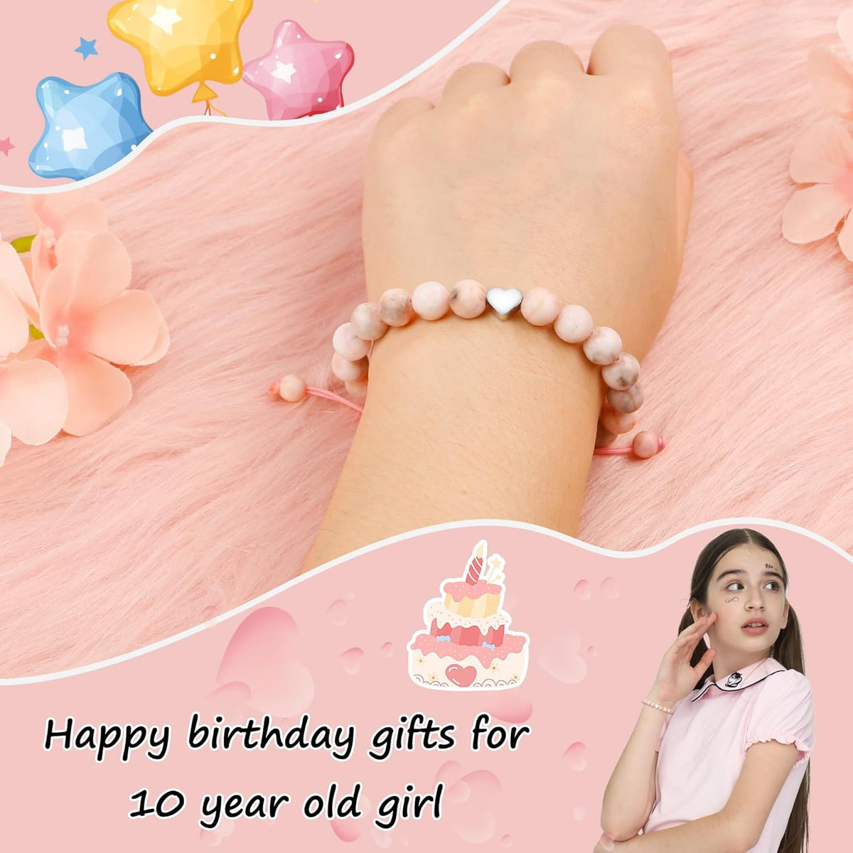 Birthday Gifts for Girls, Beaded Bracelets as 1/2 1 2 3 4 5 6 7 8 9 10 11 12 13 14 15 16 Year Old - photo 2