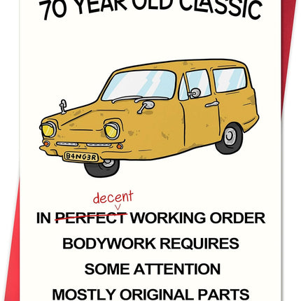 Funny 70th Birthday Card,70th Birthday Gifts & Decorations for Women Men,Happy 70 Year Old Gifts Cards for Dad Mom Husband Wife Grandpa Grandma