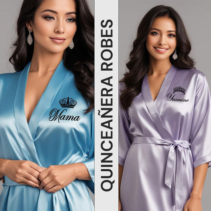 Mis Quince Anos Robes, Pretty Quinceañera Robes, Mama de la Quince, Quinceañera Gifts