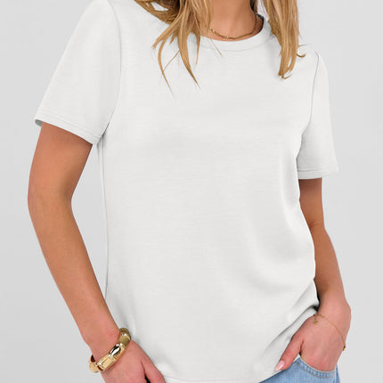 Women Short Sleeve Tops Summer Wrinkle-Free Basic Tee Shirts