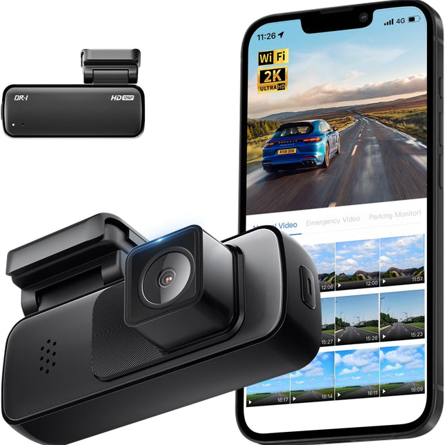 Front Dashcam for Cars, Mini 2K Dash Camera, Dash Cam Built-in WiFi