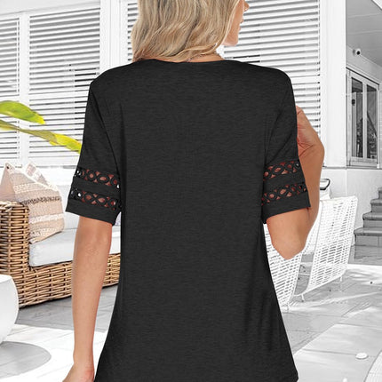 Womens Summer Tops Short Sleeve Shirts V Neck Trendy Blouses Beach Vacation Fashion Clothing Spring Outfits 2026