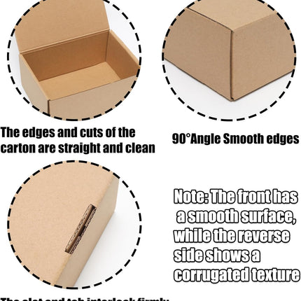 6 Pack 7x5x3in Corrugated Shipping Boxes, Small Brown Cardboard Mailing Boxes Heavy-Duty Triple-Wall Carton for Shipping/Packing/Mailing/Small Business, 170x120x70mm