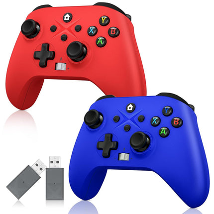 LENISUOLE Wireless Controller 2-Pack - Compatible with Xbox One/Series X|S, PC, Steam | Gamepad with 2.4GHz Wireless Adapter, Turbo, Macro Programming & 3.5mm Audio Jack