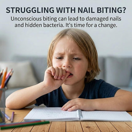 Nail Biting Treatment for Kids, 2 in 1 Nail Biting Prevention, Stop Thumb Sucking Prevention, Plant Bitter Nails Polish to Discourage Chewing, Bitter Taste Deterrent with Nourishing, 10 ML