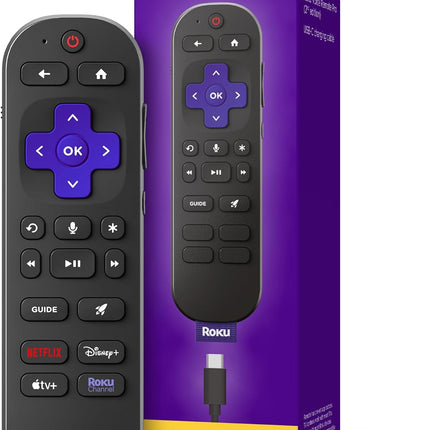 Roku Voice Remote Pro (2nd Ed.) | Rechargeable TV Remote Control with Hands-free Voice Controls, Backlit Buttons, & Lost Remote Finder - Replacement Remote Compatible with All Roku TV, Players & Audio