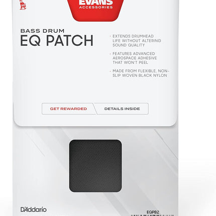 Evans EQ Double Pedal Patch, Black Nylon,EQPB2