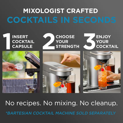 Bartesian 24-Pack Vodka Lovers Mixer Capsules for Cocktail Machine – Home Bar Mixology Cocktails Mix Pod Capsule Set To Use With the Bartesian Cocktail Drink Maker Machine