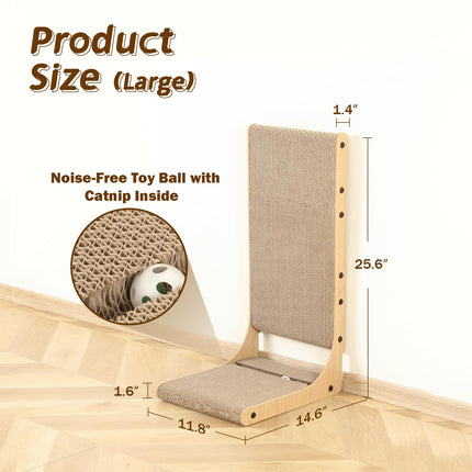2-Pack L-Shaped Cat Scratching Board, Cardboard, 25.6" Tall (L)