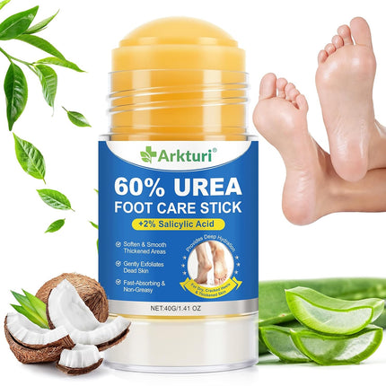 Urea Cream, Maximum Strength Urea Foot Cream, 60% Urea Cream Stick plus 2% Salicylic Acid Callus Remover for Dry Cracked Heels, Hands, Knees, Exfoliating Moisturizer, Dead Skin Remover Foot Balm 1.4OZ