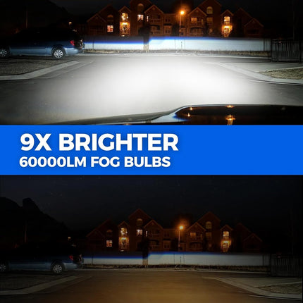 Marsauto M1S 9005/HB3 H11/H9/H8 Bulbs Combo, 900% 80000LM Brighter 9005 H11 Lights, 6000K Cool White HB3 H8 Bulbs fog, 3-Mins Plug and Play, IP68, Pack of 4