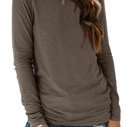 Women's Long Sleeve Crewneck Shirts Casual Basic Tops