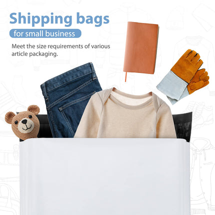White Poly Mailers 14.5x19 100 Pack, Large Shipping bags Self-Seal Shipping Envelopes, Packaging Envelope for Small Business, Boutique, Clothing