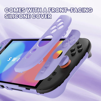 PlayVital Protective Case for Nintendo Switch 2 - Cute Dockable Hard Case Shell for Switch 2 with Thumb Grip & Sticker & Button Caps, Anti-Scratch & Shockproof Cover Skin - Light Violet