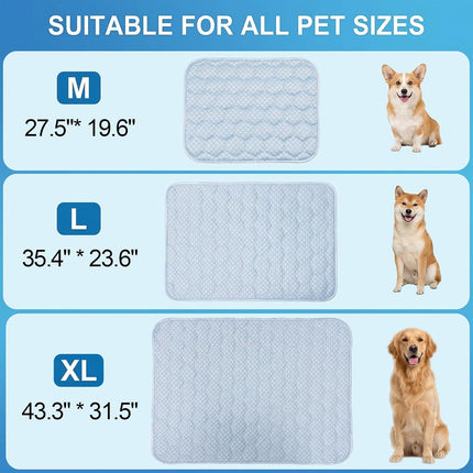 Dog Cooling Mat Q-MAX>0.5 Self-Cooling Mat for Dogs Crate Pad for Dogr, 2-in-1 Long-Lasting Cool Mats and Soft Kennel Pad for Dogs, Easy Washable Mat for Bed Crate Car