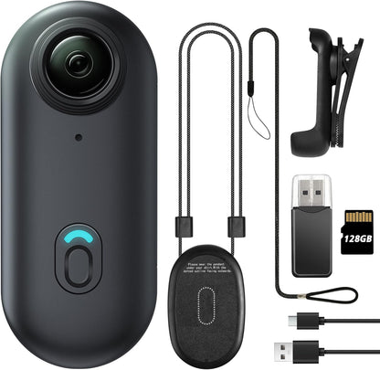 Mini Wearable Body Worn Action Camera, FHD 1080P, 128GB, Black