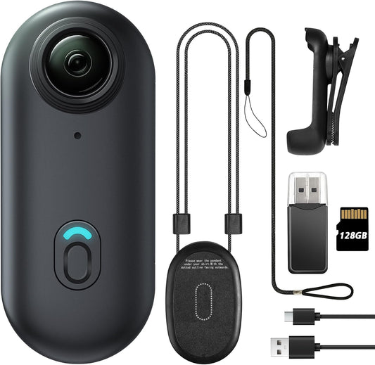 Mini Wearable Body Worn Action Camera, FHD 1080P, 128GB, Black