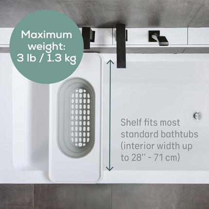 Angelcare Bath Shelf | Fits Standard Bathtubs Up to 28" Wide | Collapsible Drain-Through Basket | Lightweight Bathtub Caddy & Toy Organizer | Durable, Water-Resistant and Easy to Clean