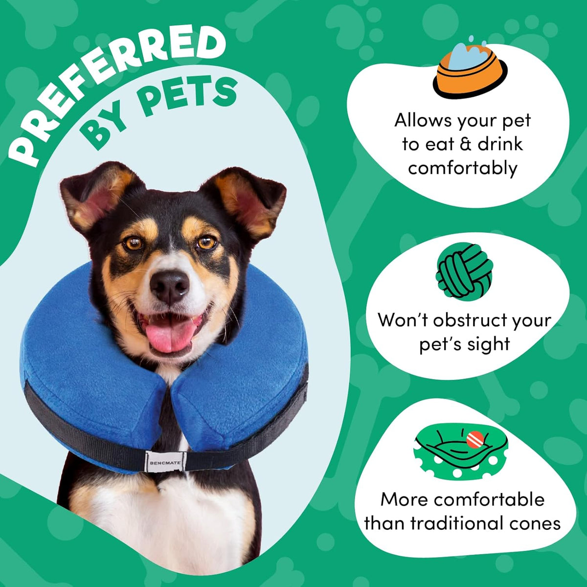 Inflatable Dog Cone Collar Alternative, Soft Dog Cone for Small Medium Large Dogs and Cats, Neck - photo 3