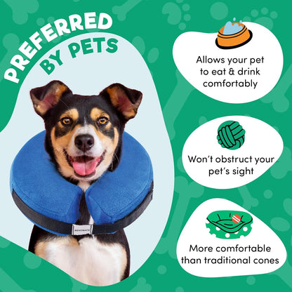 Inflatable Dog Cone Collar Alternative, Soft Dog Cone for Small Medium Large Dogs and Cats, Neck - photo 3