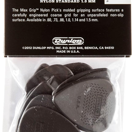 Jim Dunlop Max-Grip® Nylon Standard Pick 1.0MM - 12 Pack