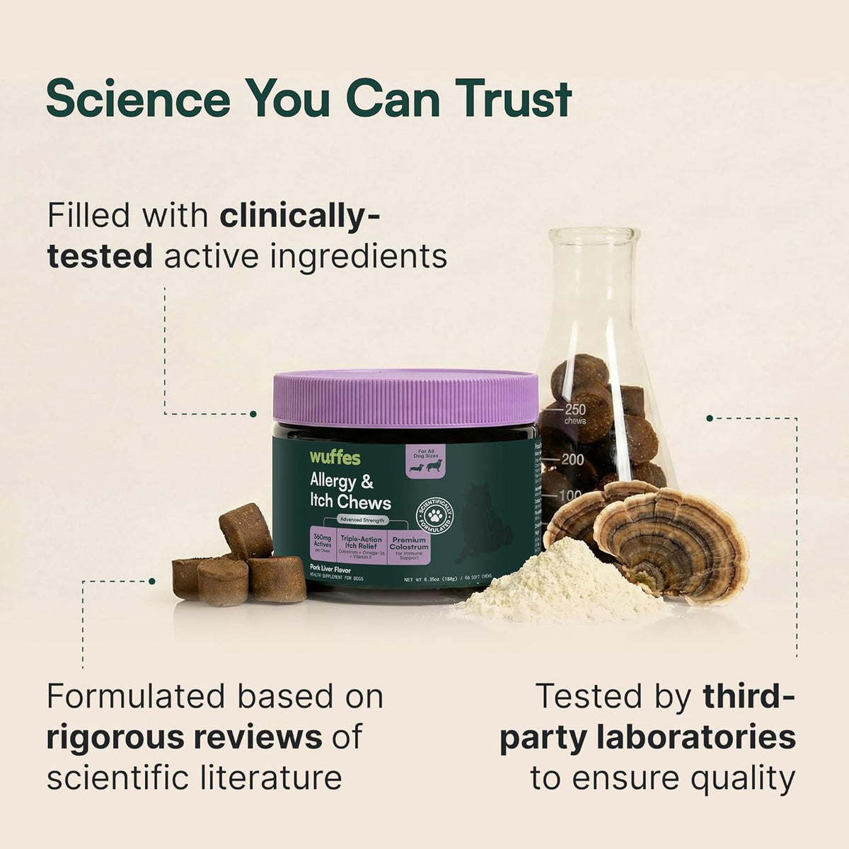 Allergy & Itch Soft Chews, Dog Allergy Support with Colostrum, Vitamin E and Omega 3s for Dogs - photo 5
