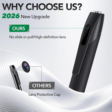 1080P Full HD Mini Pen Camera, Security Camera for Home & Nanny Use, Long Battery Life, Easy One-Button Operation, Discreet Micro Pen Camera (2026 Upgrade)