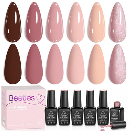 Jelly Gel Nail Polish Set, 6 Colors