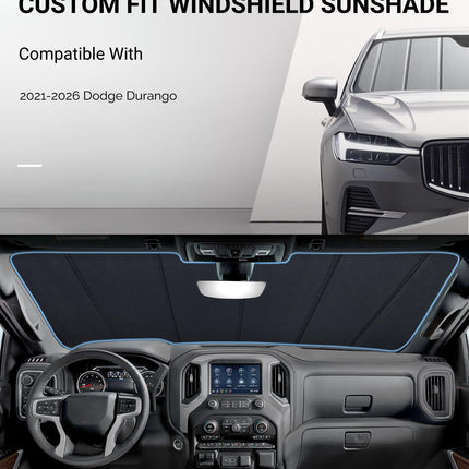 Windshield Sun Shade for Dodge Durango 2021-2026 Front Window Sunshade - Safeguard