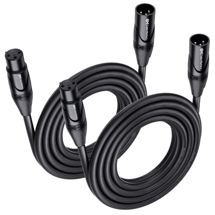2-Pack XLR to XLR Cable, Microphone Cable, M-F, 3ft