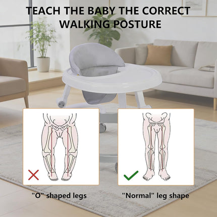 Foldable Baby Walker with Tray，Lightweight Activity Walker with Entertainer Tray, Compact Space-Saving Design for Infants 6-18 Months