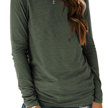 Women's Long Sleeve Crewneck Shirts Casual Basic Tops