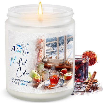 Fall Candle Set | 4 Pack Scented Candles for Home - Candle Gifts for Women Men, Soy Candles Home Scented | Autumn Fragrance of - Apple Pie/Cinnamon/Harvest/Wreath