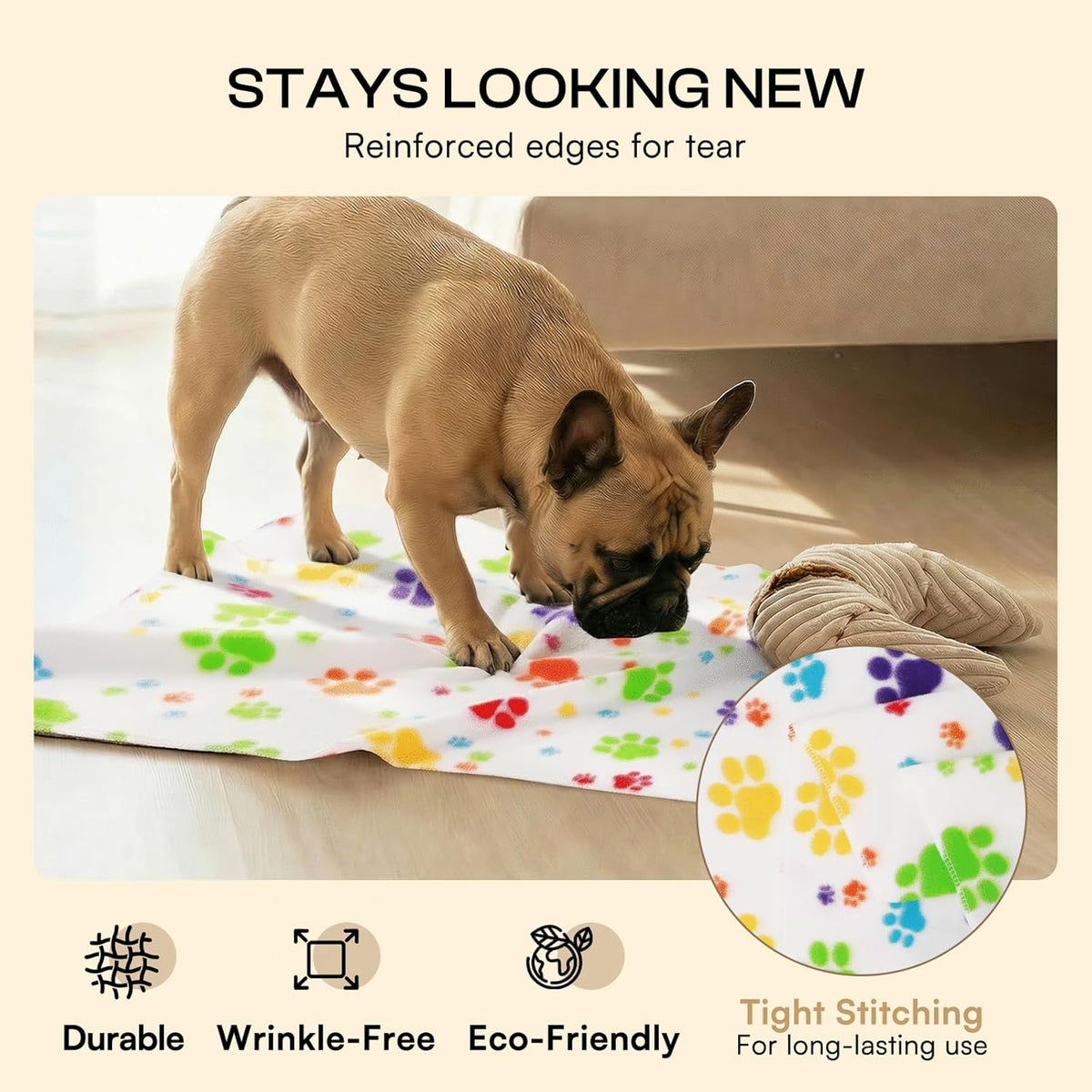 Cute Dog Blanket for Small Medium Dogs 6-Pack Soft Stretchy Fleece - photo 3