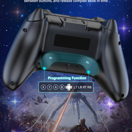 Wireless Switch Pro Controller for Nintendo Switch/OLED/Lite/Switch 2, 1200mAh Rechargeable Switch Controllers with 10 Colors LED & Cool Galaxy Nebula Design, Wake Up, Turbo, Vibration, Motion Control