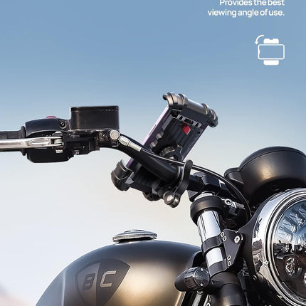 Lamicall Bike Phone Holder, Motorcycle Mount - Motorcycle Phone Holder, Handlebar Cell Phone Clamp, Scooter Phone Clip Gifts for iPhone 17 Air Pro Max, 16 15 Plus, S20, 4.7 to 6.8" Smartphones