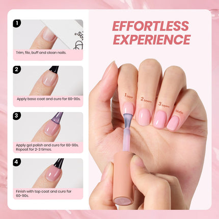 Jelly Gel Nail Polish Set, 6 Colors
