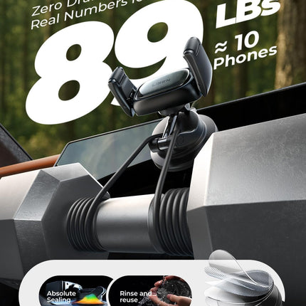 LISEN Suction Phone Mount for Car, [Cases Friendly] Auto-Adjusting Phone Holder, Easy One Touch Car Cell Phone Holder Car Phone Mount for iPhone 17 Pro Max 16 15 14 Galaxy S25 Ultra All Cases, White