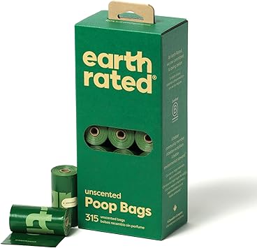 Earth Rated Dog Poop Bags 315 Count leakproof extra thick waste bags