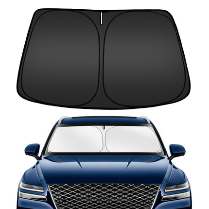 Windshield Sun Shade for Chevy Silverado/GMC Sierra 1500 2500 3500 2019-2025 2026, Custom Fit Foldable Front Window Sunshade Sun Visor Protector, Block UV Rays Keep Your Car Cooler