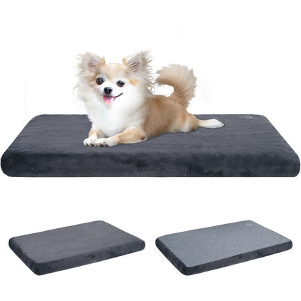 Tapete para cama de perro, colchón para jaula, ultra suave para perrera, gris, grande