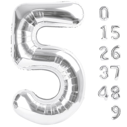 Number Balloons 5 Balloon Blue Birthday Decorations for Men Party, 40 Inch