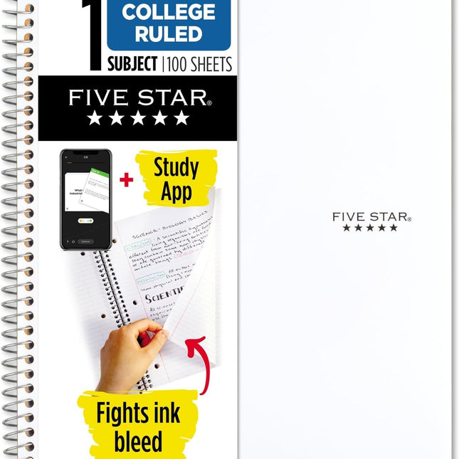 Spiral Notebook + Study App, 1 Subject, College Ruled Paper