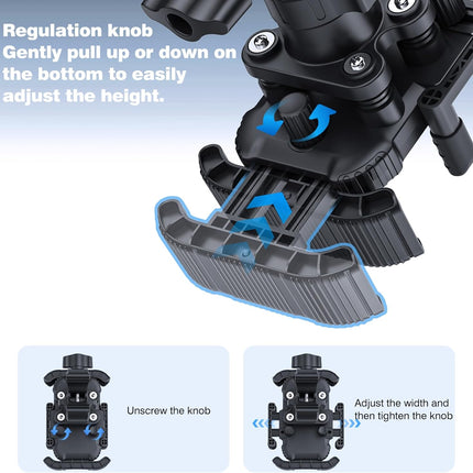 Bike Phone Holder for Handlebar, Motorcycle Phone Mount, Shock Absorbing Anti-Shake Phone Mount for Bike Scooter Motorcycle, Fits iPhone, Samsung, 4.7-7.2 Inch Smartphones