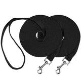 Dog/Puppy Obedience Recall Training Agility Lead-30ft,2 Packs Black