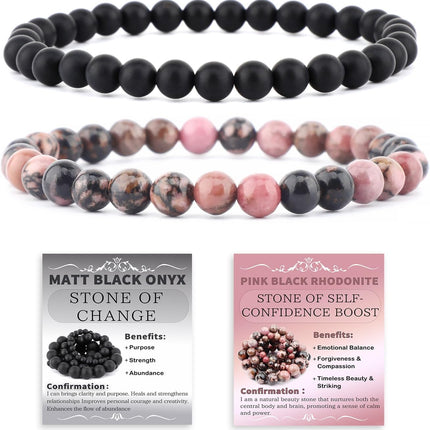NCB 2.3-Piece 4mm Natural Crystal Gemstone Stretch Bracelets – Handmade Reiki Energy Healing Jewelry for Meditation,Yoga, Unisex