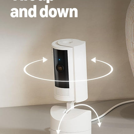 Ring Pan-Tilt Indoor Cam (newest model), See all around your home or business with 360° pan coverage, HD video, plus Two-Way Talk, White